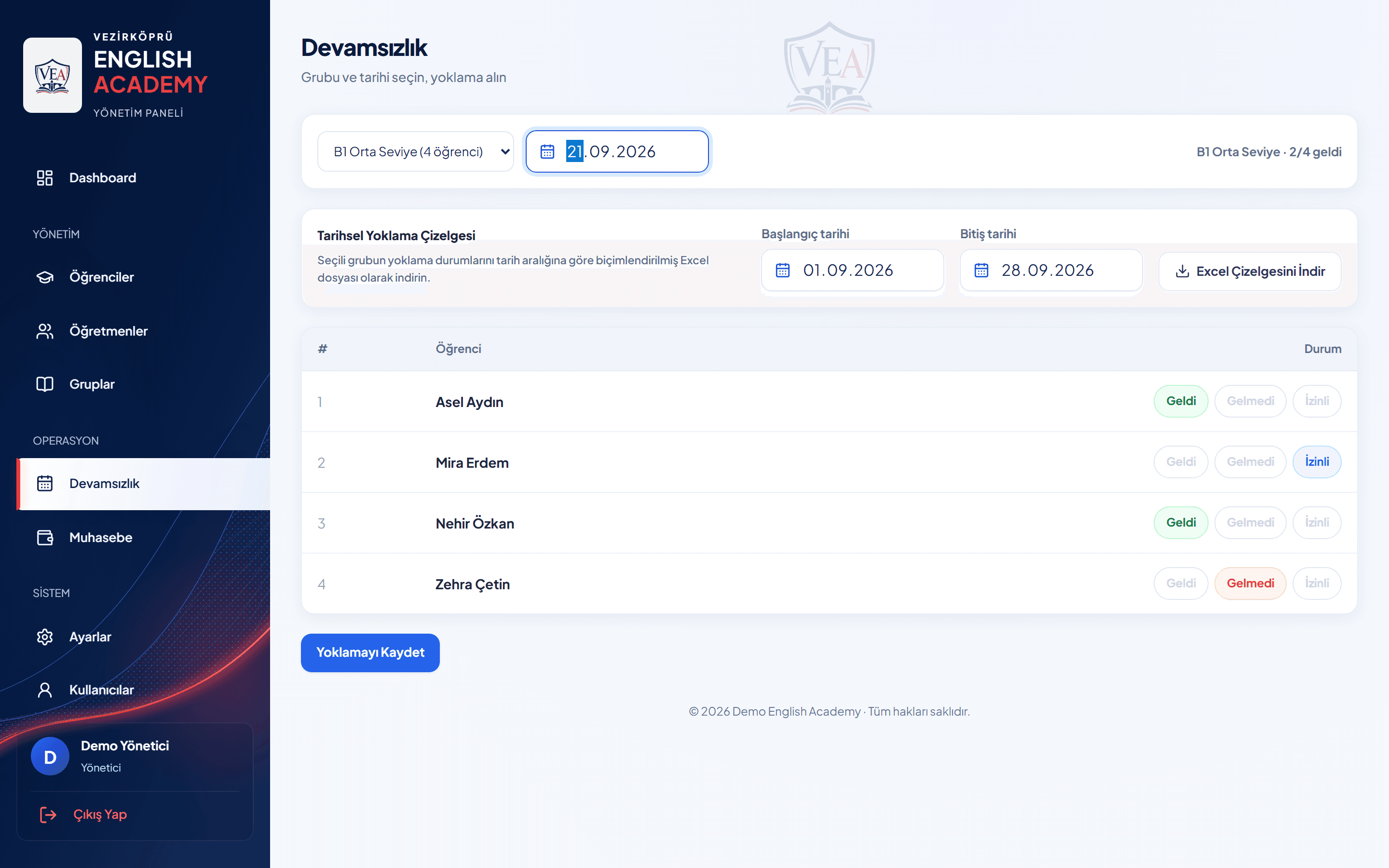 English Academy Admin Panel screenshot 4