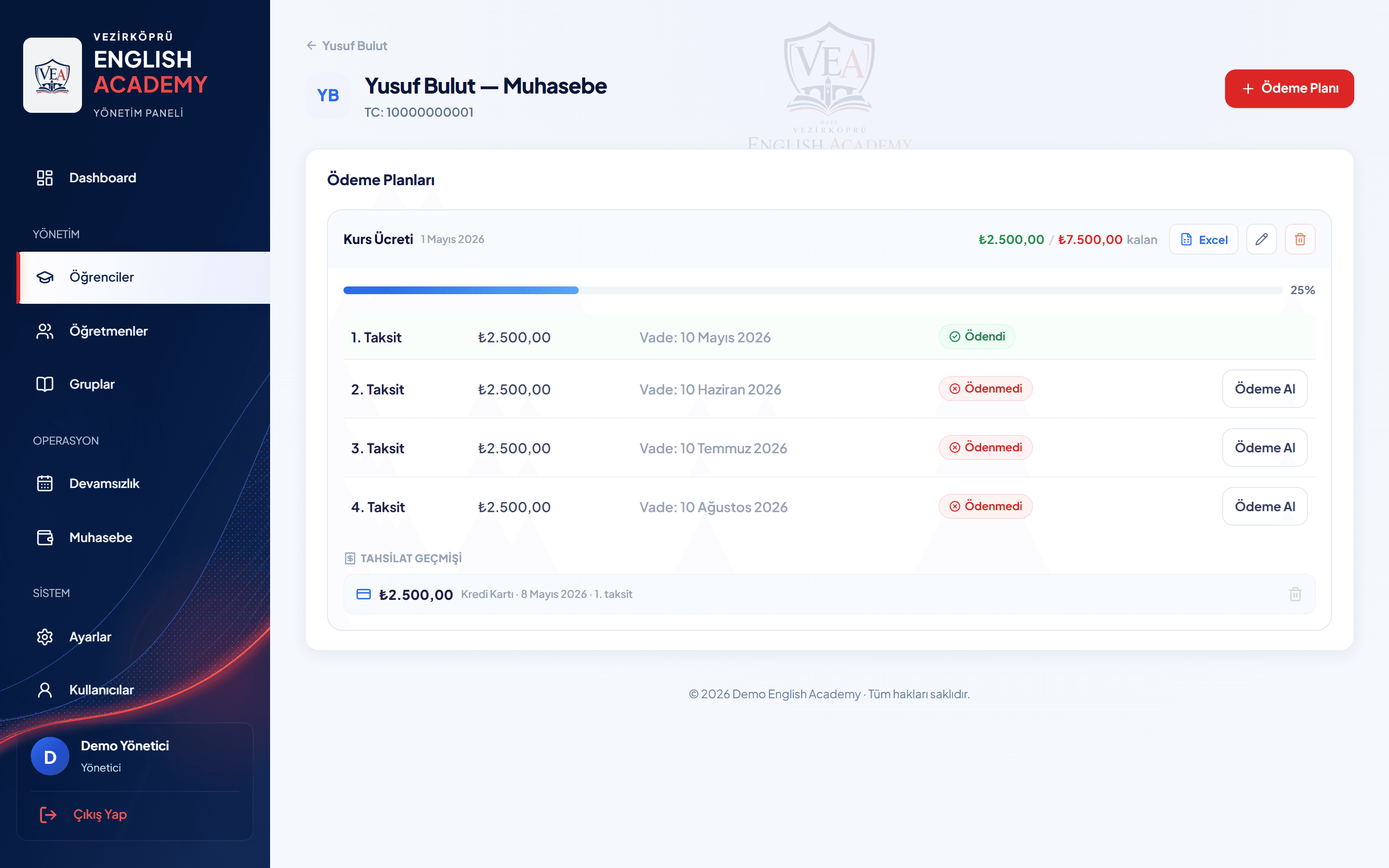 English Academy Admin Panel screenshot 5