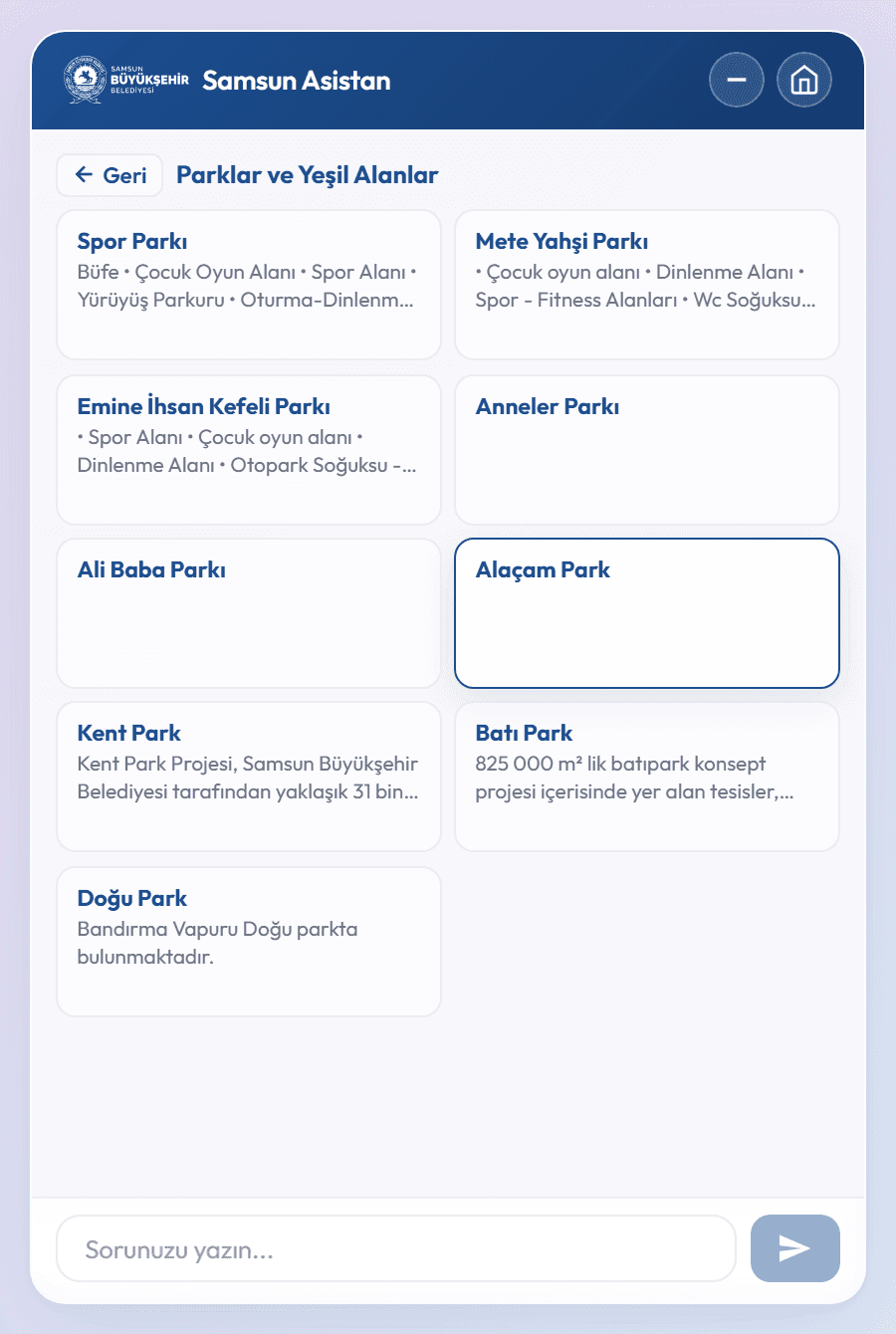 Samsun Municipality AI Assistant screenshot 3
